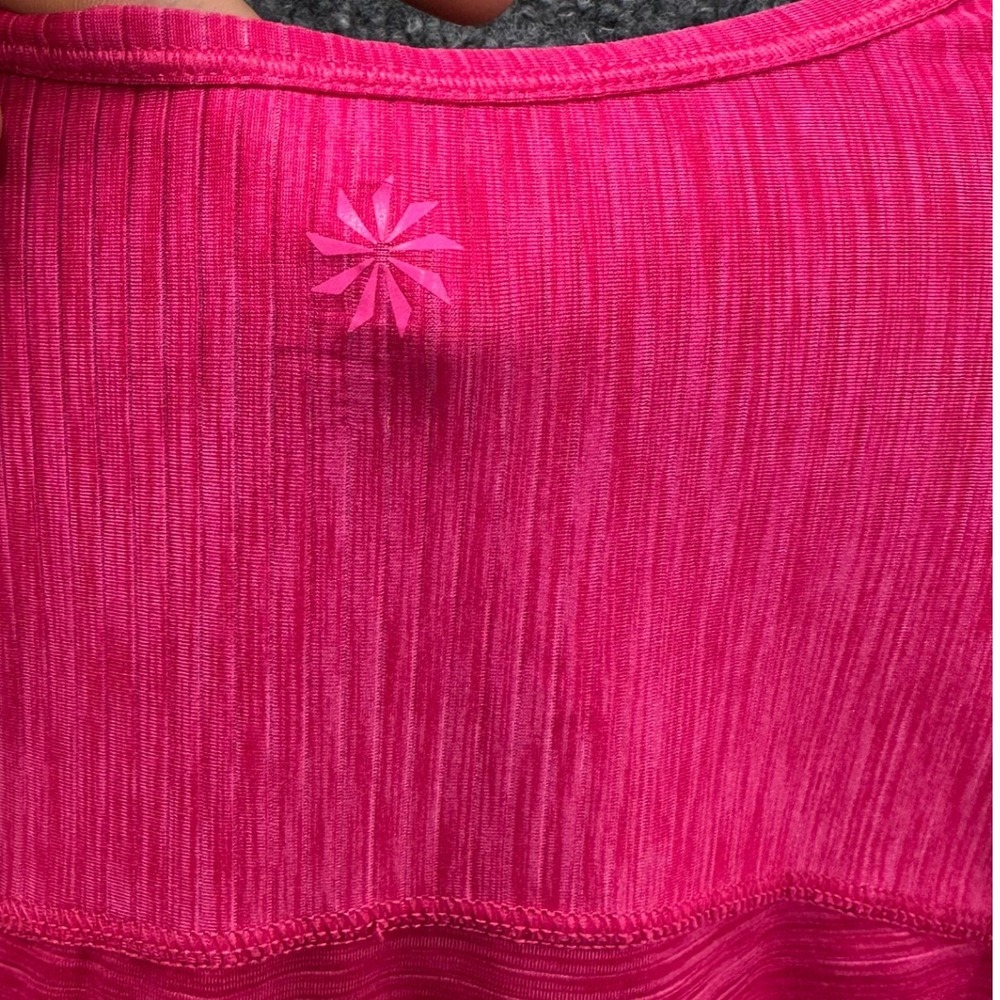 Athleta Womens Pink Space Dye Long Sleeve Scoop Neck Thumbhole Active Top Small - Picture 7 of 10
